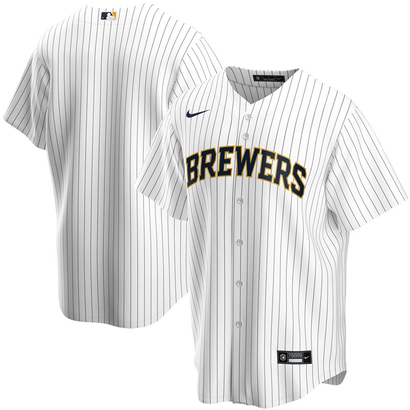 2020 MLB Youth Milwaukee Brewers Nike White Home 2020 Replica Team Jersey 1->youth mlb jersey->Youth Jersey